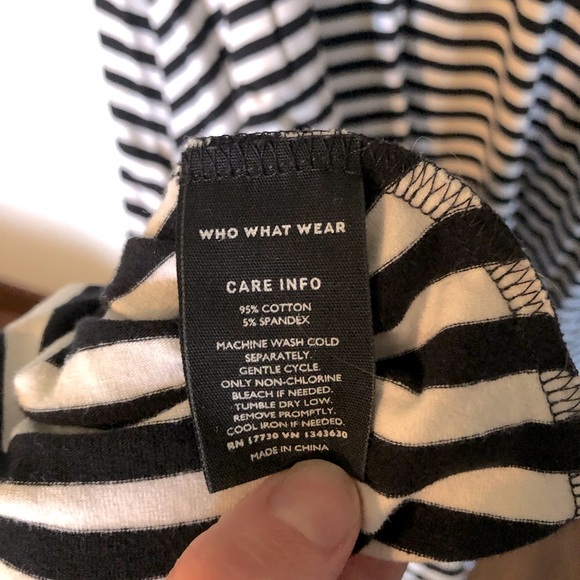 Who What Wear Classic Black and White Striped Sleeveless Long Summer Dress - Picture 7 of 7